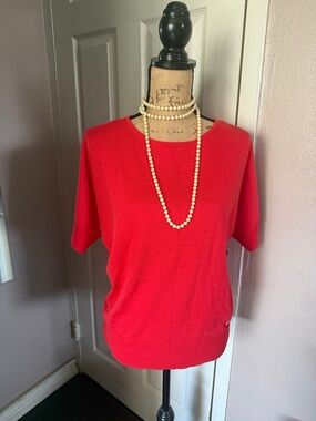 MICHAEL Michael Kors Red Short-Sleeve Knit Top